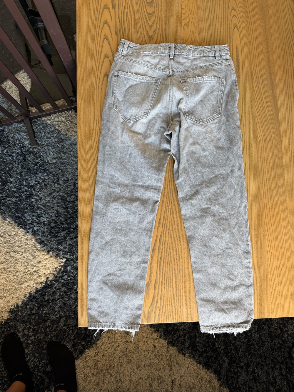 Dynamite Light Grey Cropped High-Rise Jeans
